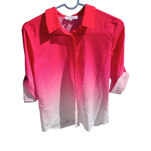 Calvin Klein Tops - Calvin Klein Pink and White Ombre Blouse